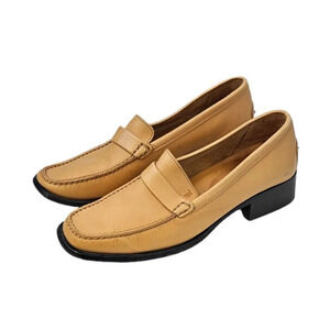 Tod's Womens Block Heel Leather Slip On Loafers  Size 7.5 Classic Timeless